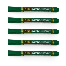marker-permanentny-pentel-n850-okragly-zielony-zestaw-x5