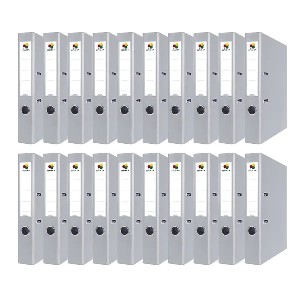 Segregator biurowy A4 75mm Hexagon POPIELATY 20 sztuk