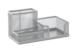 przybornik-biurko-organizer-metal-siatka-srebrny