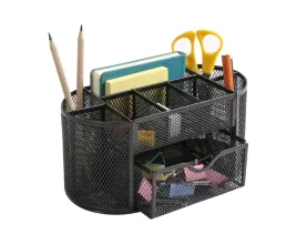 przybornik-biurko-organizer-metal-siatka-czarny