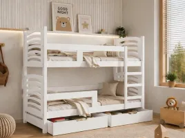 Zdjęcie produktu Łóżko piętrowe JANEK 180x75 Drewniane 2-osobowe Materace GRATIS
