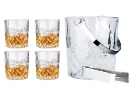 whiskey-zestaw-4-szklanek-z-wiadrem-na-lod-i-szczypce