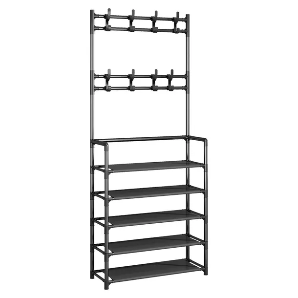 WIESZAK NA UBRANIA 60x172cm STOJĄCY SZAFKA NA BUTY REGAŁ METALOWY GARDEROBA