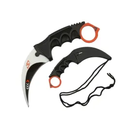 noz-karambit-treningowy-ergonomiczny-czarno-pomaranczowy-wzor