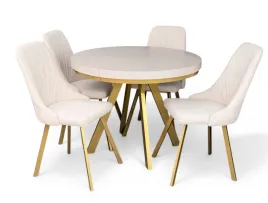 stol-okragly-100-200-cm-maskownica-i-4-krzesla-tapicerowane-kaszmir-zloto