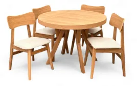 zestaw-stol-okragly-fornir-100-200-cm-krzesla-4-szt-debowe-tapicerowane