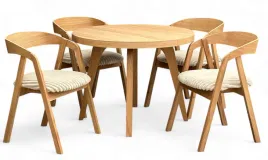 zestaw-stol-okragly-fornir-100-200-cm-krzesla-4-szt-debowe-sztaplowane
