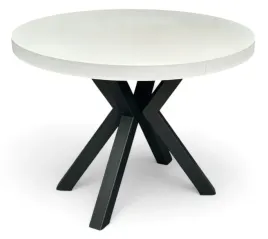 stol-bialy-okragly-100-cm-rozkladany-do-300-cm-nogi-x-czarne