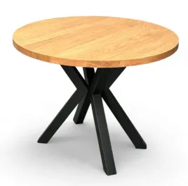 stol-debowy-o100-cm-naturalny-nierozkladany-nogi-metalowe-x