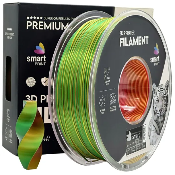 Filament Silk PLA Tri Color Red Yellow Green1,75 mm–1 kg|SmartPrint Premium