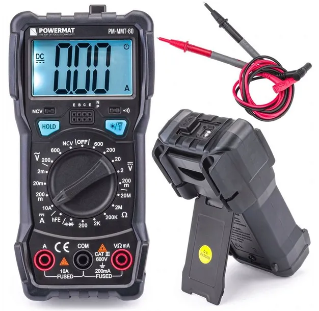 Multimetr CYFROWY Elektryczny Miernik Prądu LCD 600V AC/DC LED HFE PRECYZJA