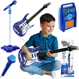 gitara-elektryczna-duza-dla-dzieci-z-mikrofonem-wzmacniacz-statyw-niebieska