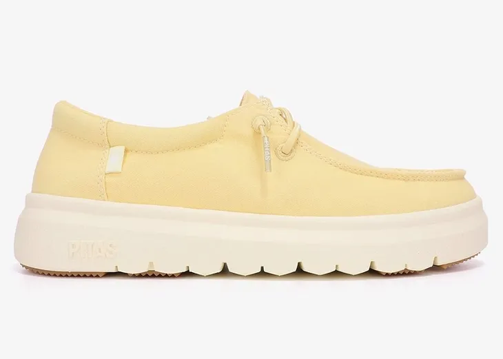 Walk In Pitas Półbuty Wallabi Cannes Amarillo 39 Bawełniane wsuwane żółte