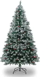 choinka-sztuczna-zasniezone-koncowki-galezi-czerwone-jagody-161-180-cm