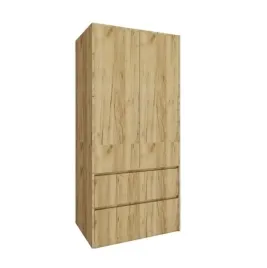 pojemna-szafa-180cm-dwudrzwiowa-dab-craft-zloty-2szuflady-pojemna-garderoba