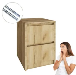szafka-nocna-2-szuflady-dab-craft-zlotyor-bezuchwytowe-fronty-41x522x43cm