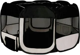 lionto-kojec-dla-szczeniat-skladany-pop-up-110x64-cm-czarno-bezowy