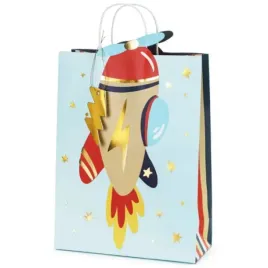 torebka-prezentowa-samolot-blyskawica-blekitny-partydeco-24-x-35-5
