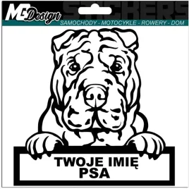 naklejka-na-samochod-auto-pies-shar-pei-imie-pieska-15x15