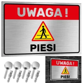 nierdzewna-tabliczka-informacyjna-uwaga-piesi-30x20-aluminium