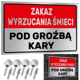 nierdzewna-tabliczka-zakaz-wyrzucania-smieci-pod-grozba-kary-30x20aluminium