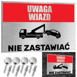 nierdzewna-tabliczka-uwaga-wjazd-nie-zastawiac-30x20-aluminium