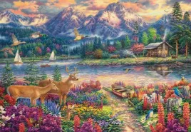 puzzle-1500-ukladanka-widok-krajobraz-zwierzeta-gory-jezioro-las-9-castor