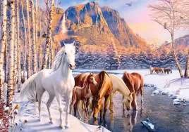puzzle-500-ukladanka-widok-zima-konie-zwierzeta-gory-rzeka-las-9-castor
