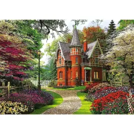puzzle-1000-ukladanka-krajobraz-widok-wiktorianski-dom-las-kwiaty-12-trefl