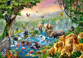 puzzle-500-zwierzeta-safari-dzungla-lew-zebra-slon-malpa-ptaki-9-castor