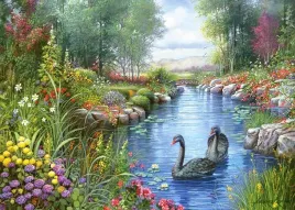 puzzle-1500-ukladanka-krajobraz-widok-las-zwierzeta-labedzie-9-castor