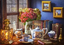 puzzle-500-ukladanka-kwiaty-hortensje-herbata-porcelana-dom-9-castor
