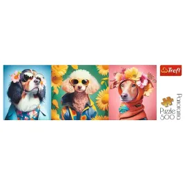 puzzle-500-panorama-ukladanka-zwierzeta-psy-pieski-pokaz-mody-10-trefl