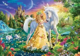 puzzle-500-ukladanka-ksiezniczka-kwiaty-zamek-kon-jednorozec-9-castor