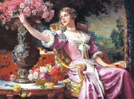 puzzle-3000-ukladanka-obraz-art-kwiaty-dama-portret-9-castor