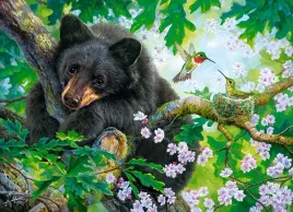 puzzle-200-ukladanka-zwierzeta-niedzwiedz-ptaki-kwiaty-koliber-7-castor