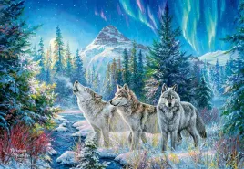 puzzle-1500-ukladanka-obraz-zwierzeta-wilki-las-gory-rzeka-zorza-9-castor