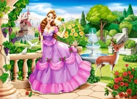 puzzle-100-princess-ksiezniczka-kwiaty-ogrod-zamek-jelonek-6-castor