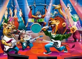 puzzle-300-ukladanka-zwierzeta-kapela-koncert-rocka-lew-zyrafa-8-castor