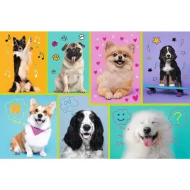 puzzle-100-ukladanka-zwierzeta-psy-pieski-kolaz-mops-szpic-spaniel-5-trefl