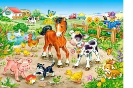 puzzle-120-ukladanka-zwierzeta-wies-farma-zagroda-konik-krowka-6-castor