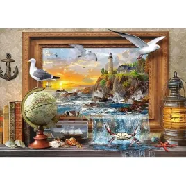 puzzle-1000-ukladanka-obraz-ocean-morze-zwierzeta-ptaki-latarnia-9-castor