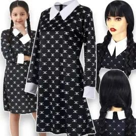 stroj-kostium-wednesday-addams-rozmiar-l-125-135-cm-peruka-z-warkocza