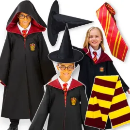 stroj-harry-potter-dla-dzieci-gryffindor-peleryna-czarodzieja-krawat-szalik