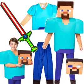 minecraft-stroj-dla-chlopca-steve-kostium-na-bal-rozmiar-m-120-130-cm