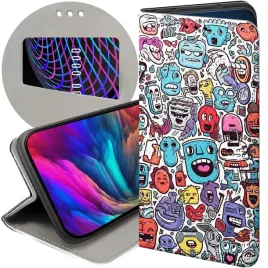 etui-z-klapka-do-xiaomi-14-pro-wzory-doodle-zwierzeta-potwory-rysunki-case