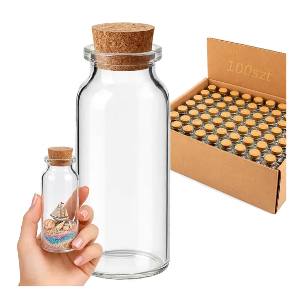 100x Słoiczek Szklany 5ml z Korkiem Transparentna - Buteleczka DIY