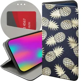 etui-z-klapka-do-google-pixel-8a-wzory-ananas-owoce-egzotyczne-futeral