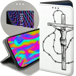 etui-z-klapka-do-honor-magic-5-pro-wzory-jezus-krzyz-rozaniec-bog-futeral