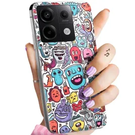 etui-do-xiaomi-redmi-note-13-pro-5g-wzory-doodle-zwierzeta-potwory-rysunki